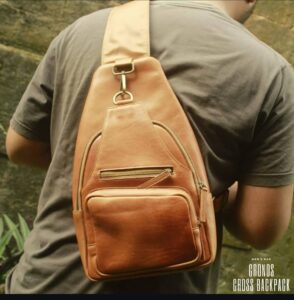 CRONOS Tas Punggung Kulit - Men's Crossbag - Tas Kulit Pria - Fashion Kulit Bogor